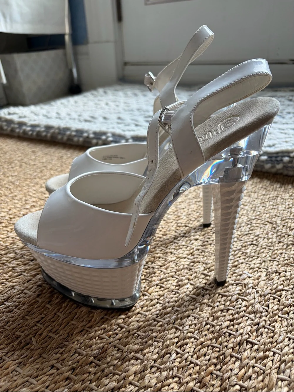 Pleaser White Patent Platform High Heels